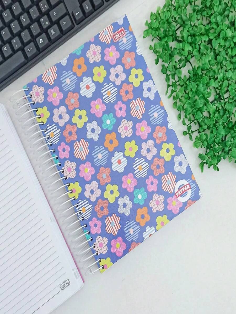 Caderno Escolar Universidade 20 Matérias Feminino 320 Folhas Capa Dura - Multicolorido - Visão 1