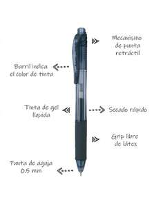 Energel X 0.5mm Individual tinta de colores. Pentel - Azul Marino - Ver 5