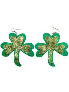 聖帕特裡克節套裝,包括蝴蝶結頭飾、三葉草耳環、kissme肩帶、綠色薄紗裙和愛爾蘭四件套裝 - 綠色 - 查看 4