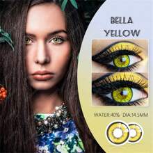 Eyeshare 1 Pair Red Color Lens Cosplay Makeup Green Gray Color Contact Lenses Cos Lenses Halloween Costume Cosplay - Yellow - View 4