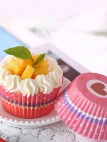 800 Count Cupcake Liners, Cake Paper Cup, Oil Proof Cake Lining, Heat Resistant, Macaron Color Scheme, Cartoon Cute Pattern, Standard Paper Cupcake Cup, Designed Paper Cupcake Paper, Baking Cup, Paper Cupcake Packaging (Standard Size,Valentine'S Day Color Scheme) - Multicolor - View 3