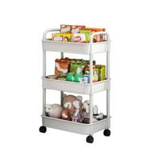 1pc 3-Tier Cart Shelf, Shelf With Handles, Mobile Snack Cart For Kitchen.Toilet, Office, Multi-Tier Multifunctional Bedroom Bedside Storage Rack - Multicolor - View 6
