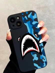 Ốp lưng điện thoại TPU bền chắc họa tiết rằn ri cá mập, tương thích với Apple, Galaxy, Redmi, , phiên bản quốc tế, không phải phiên bản nội địa. - màu đen - Xem 3