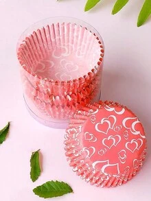 800 Count Cupcake Liners, Cake Paper Cup, Oil Proof Cake Lining, Heat Resistant, Macaron Color Scheme, Cartoon Cute Pattern, Standard Paper Cupcake Cup, Designed Paper Cupcake Paper, Baking Cup, Paper Cupcake Packaging (Standard Size,Valentine'S Day Color Scheme) - Multicolor - View 5