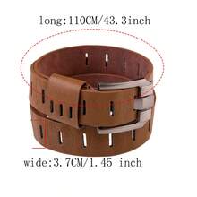 1條男式寬針扣人造皮革復古時尚休閒腰帶 - 彩色 - 查看 4