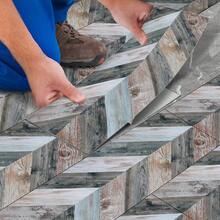 10入組仿木紋拼貼地板貼紙,加厚磨砂離子覆膜防水防滑地磚貼紙,自粘裝修裝飾復古木紋家居裝飾壁紙15*40cm - 彩色 - 查看 1