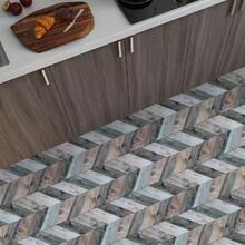 10入組仿木紋拼貼地板貼紙,加厚磨砂離子覆膜防水防滑地磚貼紙,自粘裝修裝飾復古木紋家居裝飾壁紙15*40cm - 彩色 - 查看 4