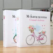 1PC  Growing Up Photo Storage Album, 6-Inch, 200-Frame Album, Handwritten Album, Flat Back Paper Core Pocket Album, Christmas Halloween Thanksgiving Gift Baby Growing Up Photo Storage Album Photo Book - Multicolor - View 3