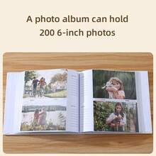 1PC  Growing Up Photo Storage Album, 6-Inch, 200-Frame Album, Handwritten Album, Flat Back Paper Core Pocket Album, Christmas Halloween Thanksgiving Gift Baby Growing Up Photo Storage Album Photo Book - Multicolor - View 4