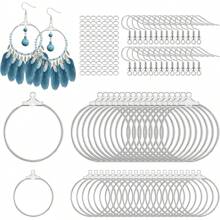 260 件耳環製作套件,40 件圓形串珠圈耳環,100 件耳環鉤和 120 件開口跳環耳環用品,適用於耳環首飾製作 Diy 工藝 - Round Beading Earrings kit - 查看 1