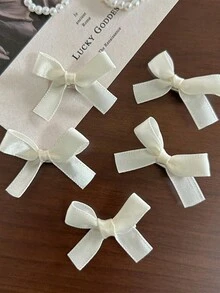 6入組迷你結緞蝴蝶結髮夾,前額髮夾,甜美可愛髮飾,適用於編髮 - 6件粉紅色 - 查看 8