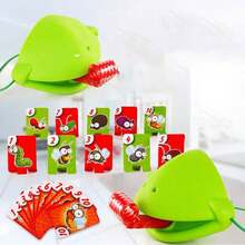1pc Color Changing Lizard Card Game,Green Frog Tongue Out Table Game, Family Gathering Competitive Interaction Desktop Toy - Green - View 6