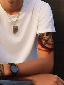 1 Piece Skull Tattoo Sticker Waterproof Long-Lasting Handsome For Male Arm Chest - Multicolor - View 4