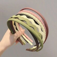 5-Pack Girl's Matte Headbands, Stylish And Easy Plastic Headbands With Teeth Anti-Drip Comb Hairbands Girl's Boy's Headbands Headbands - Black - View 8