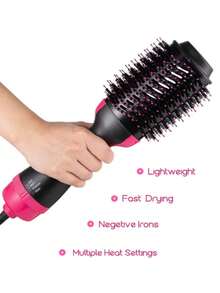 Cepillo Secador De Cabello Profesional  De Aire Caliente 4 en 1, Mas Volumen A Tu Cabello y Mas Firmeza. - Rosado Sandía - Ver 2