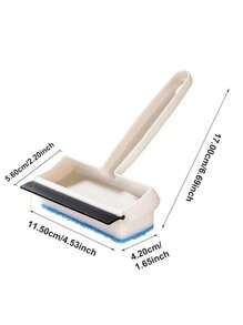 1pc Double-Sided Glass Cleaning Brush Mirror Wiper Bathroom Cleaning Tool Sink Scraper For Kitchen&Toilet - Blue - View 2