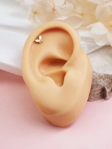 1入流行不鏽鋼鍍金蝴蝶形小釘耳環,適用於男女日常佩戴 - 小蝴蝶-金色 - 查看 5