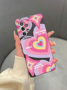 1 件 Tpu 霧面眼形黑色手機殼帶有心形圖案印花相容於 Iphone、samsung、xiaomi、redmi、oppo - 彩色 - 查看 2