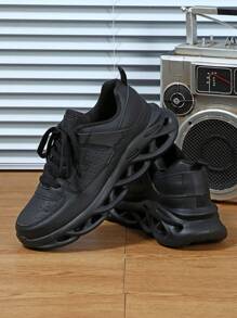 Comfortable And Fashionable Lace-Up Outdoor Walking Sneakers, Casual Shoes For Commuting, Fitness, And Travel, Low-Cut Round Toe Design With Color Contrasting, Versatile For Gifting On Holidays, Men's Sports Shoes