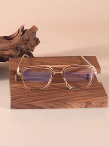 1 件女士方形平顶透明镜片眼镜适合日常使用 - 無色 - 查看 4