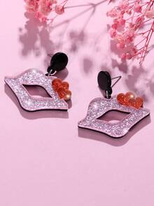 1Pair Valentine's Day Lips Drop Dangle Earrings Jewelry Gift - Earrings - View 7