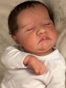 GUESSBELLY 19inch Soft Silicone Reborn Doll With 3D-Paint Skin And Visible Veins Toy Realistic Sleeping Newborn Doll 48cm - White - View 4