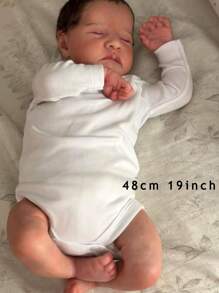 GUESSBELLY 19inch Soft Silicone Reborn Doll With 3D-Paint Skin And Visible Veins Toy Realistic Sleeping Newborn Doll 48cm - White - View 2