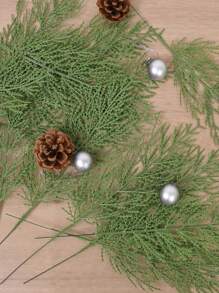 5/10入組人工雪松松柏枝葉植物,聖誕樹裝飾,室內外家居裝飾,婚禮用品,戶外場所裝飾,庭院花園裝飾 - 薄荷綠 - 查看 4