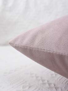 Patchwork Velvet Throw Pillow Case, Sofa Lumbar Cushion Cover - Pink - View 4