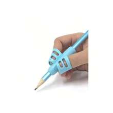 1 Pieza Agarre De Lápiz De Silicona De Color Sólido, Agarre Cómodo Portátil Sencillo Para Estudiantes De Preescolar Y Niños - Celeste - Ver 3
