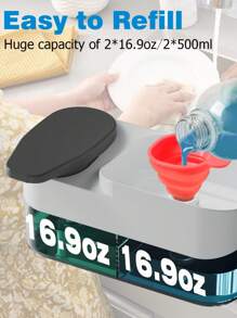 1pc Soap Dispenser Liquid Detergent Pump For Kitchen Sink, Bathroom And Multifunctional Use - Grey - View 3