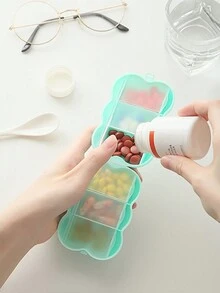 1個藥盒藥盒藥物組織者藥物容器旅行藥物組織者,6個隔層便攜藥盒,每日藥盒含有維生素,可放入口袋,錢包或藥物組織者中的小藥物容器 - 藍色 - 查看 2