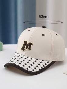 1pc Children's Adjustable Baseball Cap With Sewn Label & Plaid/Printed Pattern, Suitable For Daily Wear - Black - View 5