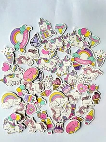 1set 48pcs Cute Cartoon Eva 3d Stickers With Four Options Of Engineering Car, Unicorn, Dinosaur And Animals For Children To Play And Decorate - Multicolor - View 1