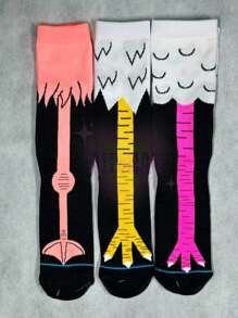Calcetines Unisex Pata de Pollo de Colores 3 Pares MEGAN SHOP - Negro - Ver 5