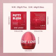 SHE LOVES Polvo ruborizador natural de destellos finos en crema, 20g/1 pieza