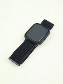 Compatible With Apple Watch Band Case Men'S And Women'S Fashion Sports Soft Breathable Magic Self-Adhesive Nylon Strap + Frosted Texture Anti-Drop And Scratch Pc And Tempered Glass Protective Film Integrated Watch Case Compatible With Apple Watch 40/41/42/44/45/46/49mm Replacement Band Case Compatible With Apple Watch Series Ultra/11/10/9/8/7/6/5/4/Se Band Case Washable Band Touch Sensitive Case - Black - View 4