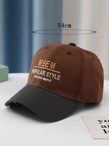 1 件兒童字母刺繡可調整棒球帽,撞色鴨嘴,適合日常使用 - 咖啡棕 - 查看 5