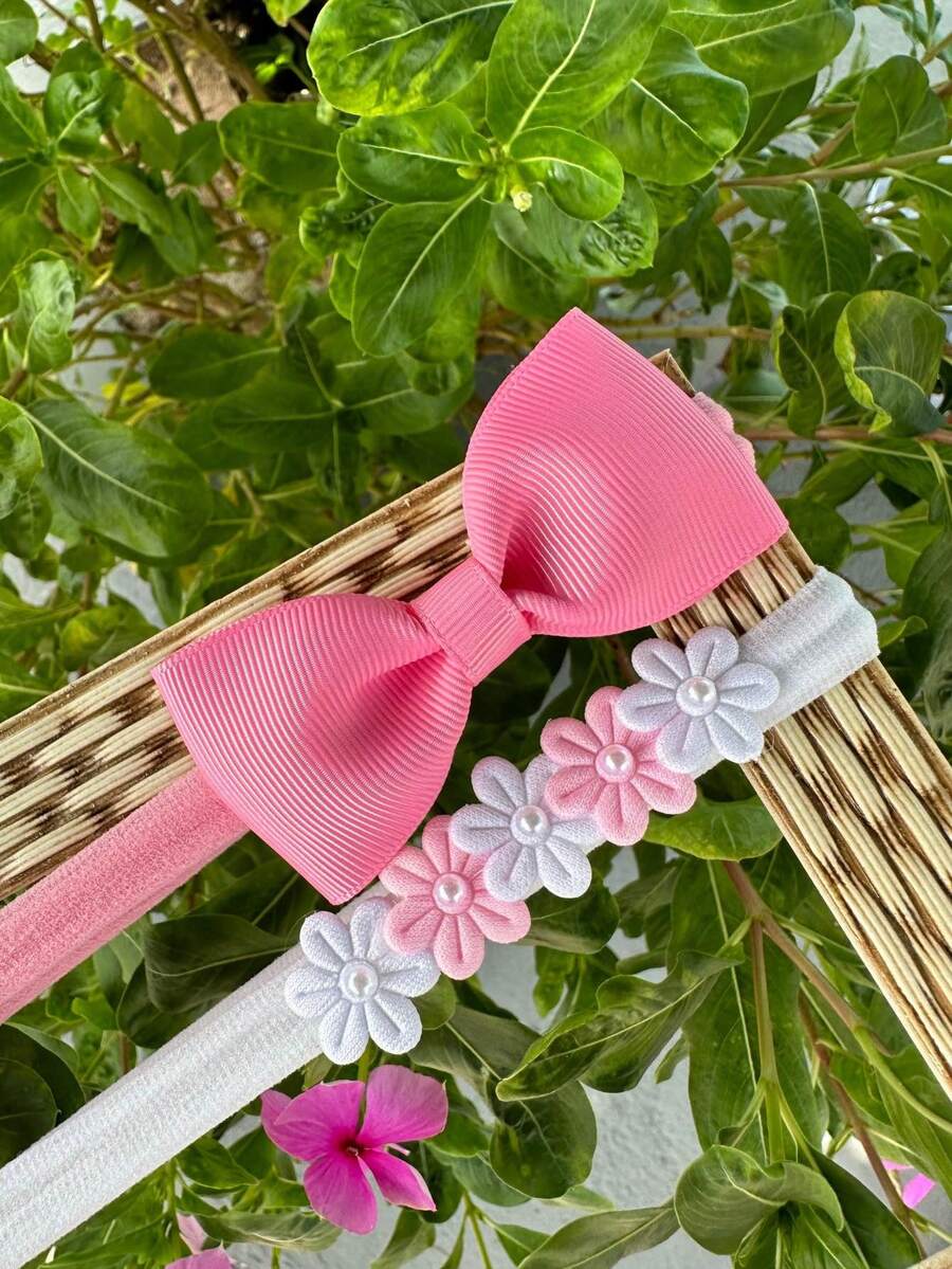 Kids Hair Accessories - 白色和粉紅色 - 查看 1