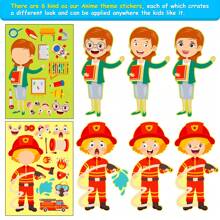 6pcs/Pack Educational Diy Puzzles Stickers For Occupation & Facial Expression Changing, Early Learning Pp Stickers For Developing Intelligence, Suitable As Holiday Children Kids Puzzle Gifts Stationery,Party Favors For Boys,Wall Stickers Boys,Kid Stickers