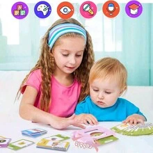 A Set Of Language Learning Flash Card Readers - Early Childhood Education Toys, 224 Types Of Content For Boys And Girls In Preschool Education, Pure English Version, Transportation, Animal, Environmental, And Character Cognition - Blue - View 4