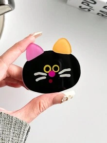 1入黑貓白色桌面支架可折疊伸縮,適用於通用手機殼的桌面手機支架 - 彩色 - 查看 2