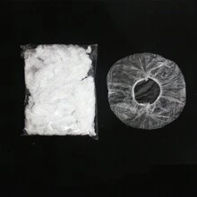 100入組加厚防水一次性淋浴帽,適用於酒店、洗浴、護理和水療 - 白色 - 查看 3