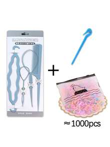 兒童彈性髮帶和編織工具組 - 彩色帶編織器和脫髮造型工具 - 簡單便攜,適合日常使用 - 彩色 - 查看 8