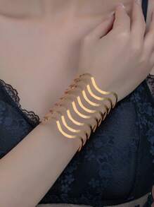 1pc/Set Of European And American Exaggerated Curve Hollowed Out Women's Bracelets - Multicolor - View 1