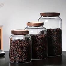 1 pieza Frasco grande de vidrio con tapa hermética para harina, granos, café, pasta y talla grande, herramienta de cocina, utensilios de cocina, accesorios de cocina, suministros de cocina del hogar, botella de vidrio