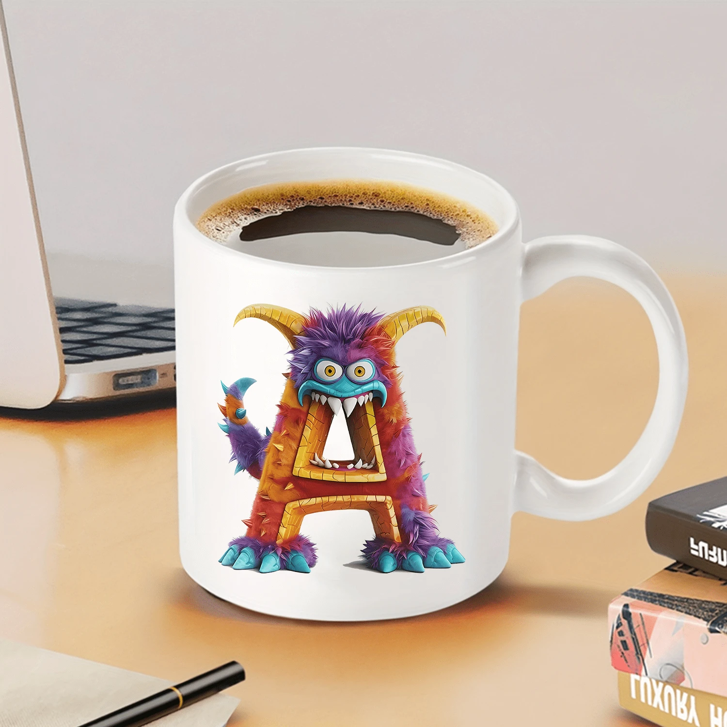 1 件，11 盎司，创意礼品陶瓷杯，卡通字母，咖啡杯，茶杯，个性化杯子，幽默，有趣，可爱杯子，适合朋友，父母，儿子，女儿，节日礼物，咖啡馆_商店 - A - 查看 1