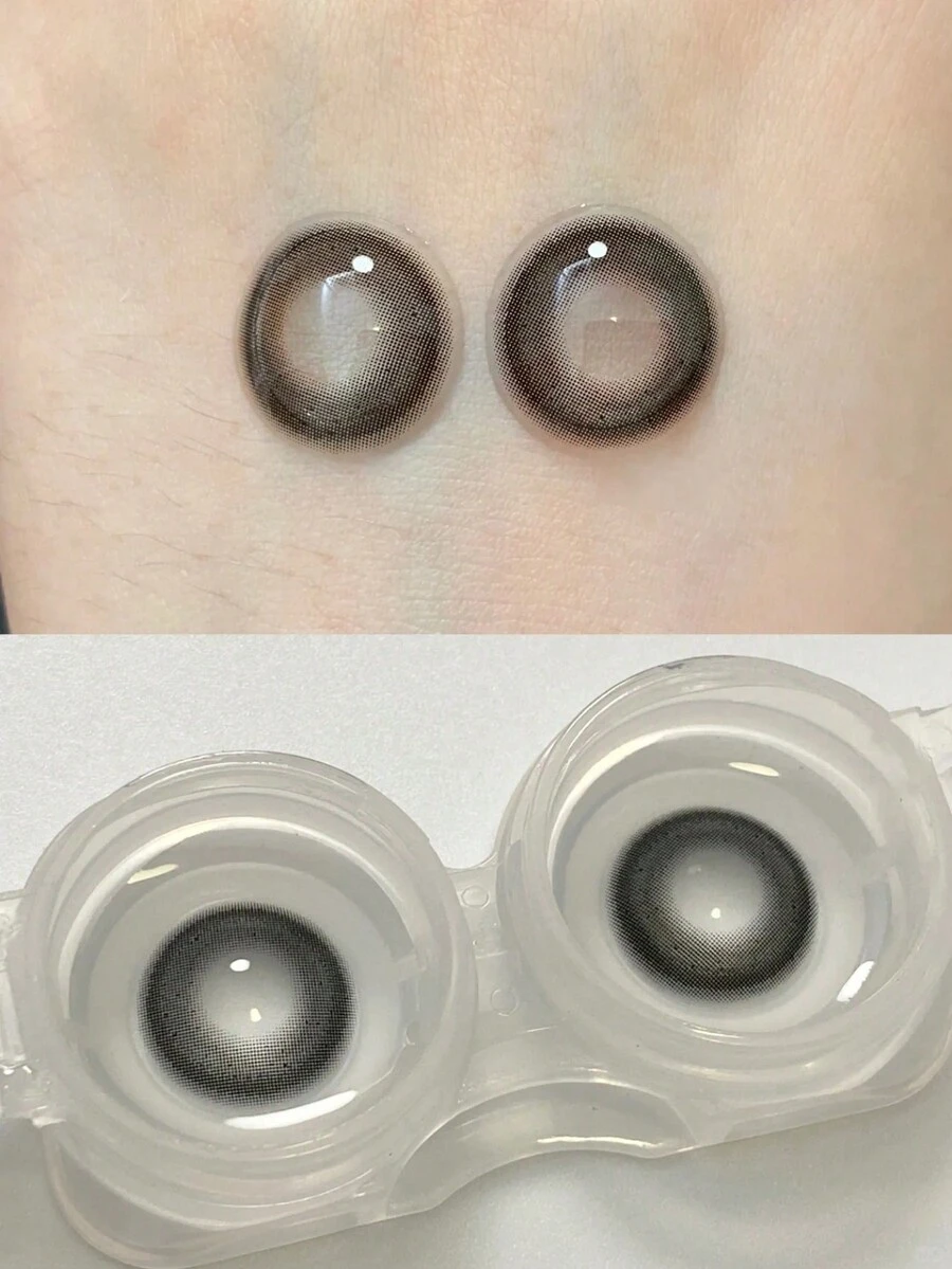 2pcs Mixed-Blood Series Color Contact Lenses In Different Diameter, New Style And Personalized - Breeze Gray - View 1
