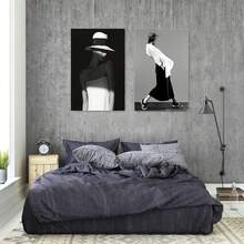 2入組現代時尚女士家居裝飾北歐風格帆布畫壁畫圖像畫海報和印刷品,用於北歐臥室裝飾,不含畫框 - 彩色 - 查看 3