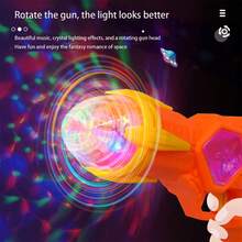 1pc Space Projection Gun, Large-Sized Sound And Light Electric Toy Gun With Realistic Music - Orange - View 6